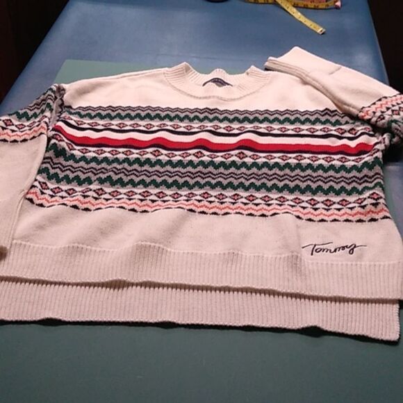 Vintage Tommy Hilfiger Hi-low Hem Pull Over Long Sleeve Sweater Sport - Picture 1 of 11